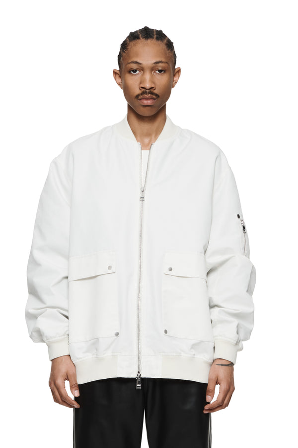purple brand Oversized Bomber Jacket Off White