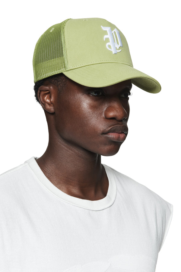 Purple Brand P Logo Trucker Hat Green
