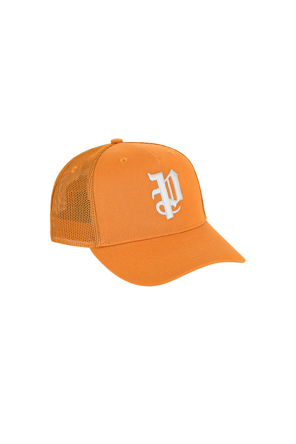 Purple Brand P Logo Trucker Hat Orange