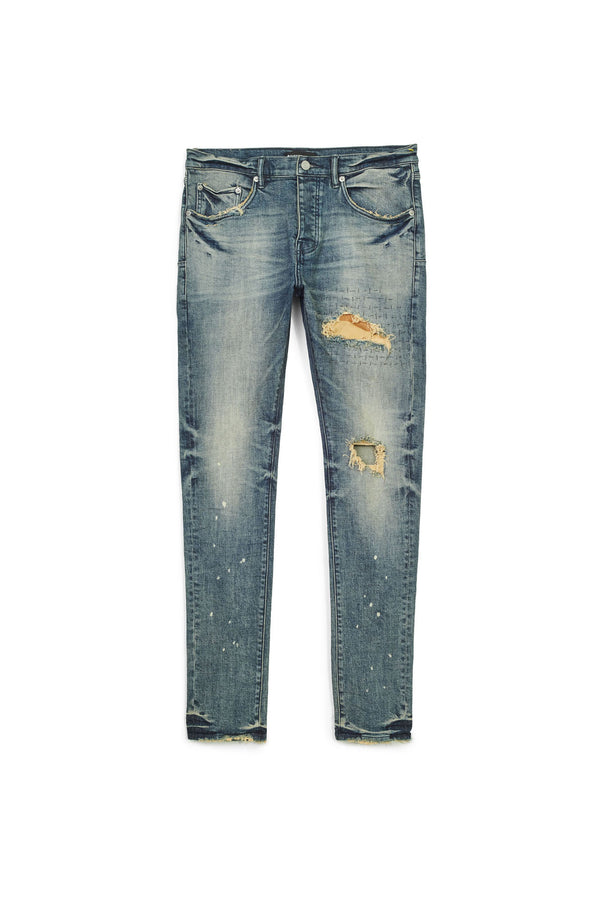 Purple Brand P001 Camo Patched Indigo Blue