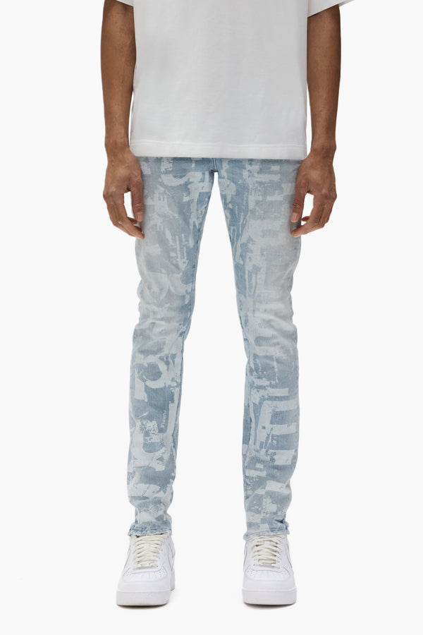 purple brand P001 Grunge Print Light Indigo