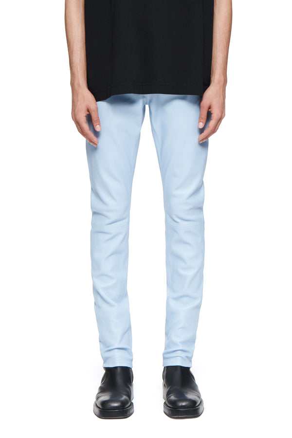 purple brand P001 Leather Pant Blue