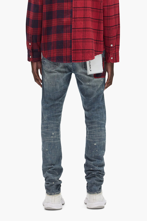 Purple Brand P001 Plaid Patch Mid Indigo