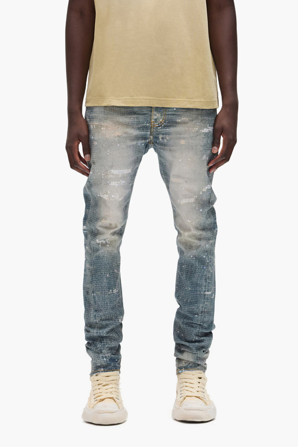 purple brand P001 Printed Sequin Light Indigo