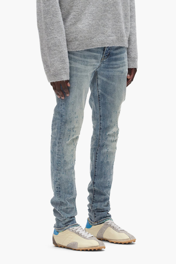 Purple Brand P001 Weft Buckshot Mid Indigo