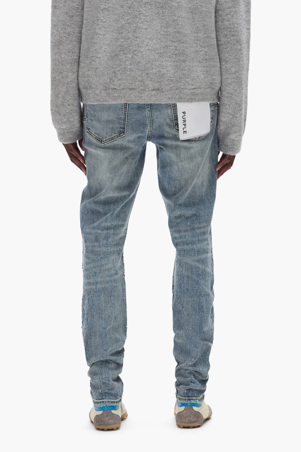 Purple Brand P001 Weft Buckshot Mid Indigo