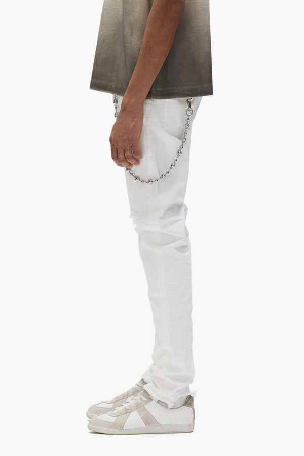 Purple Brand P001 White Distress Light Indigo