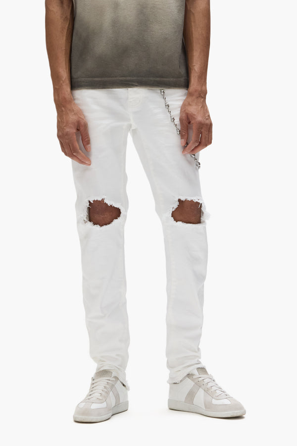 Purple Brand P001 White Distress Light Indigo