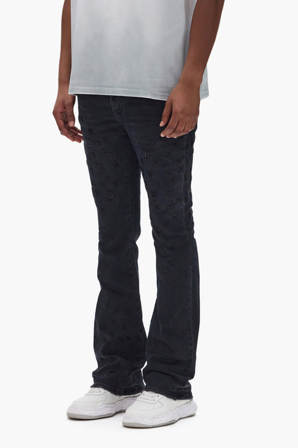 purple brand P004 Beaded Monogram Black