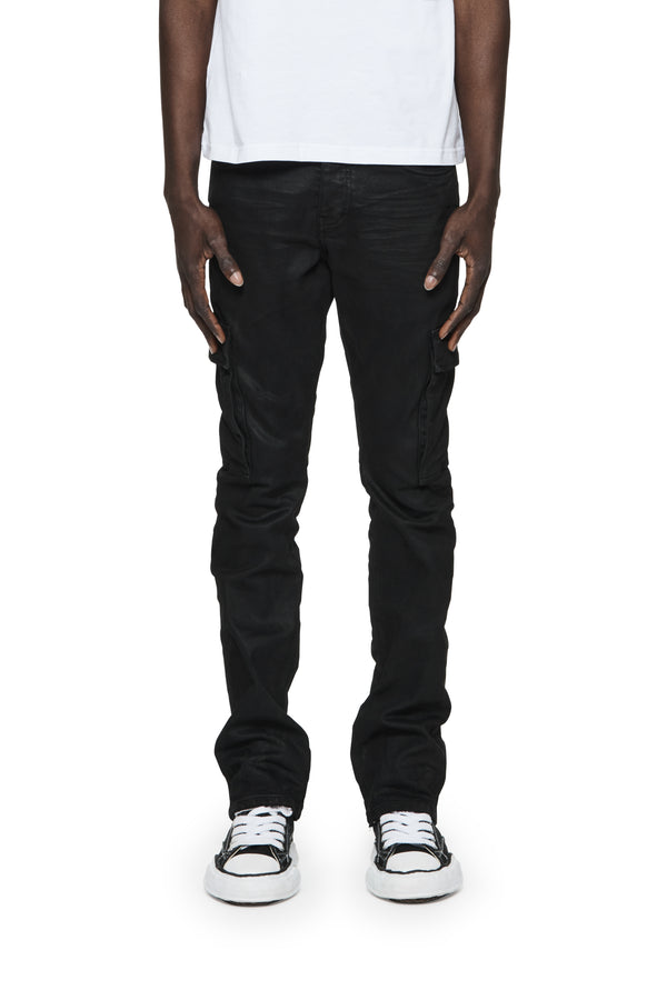 purple brand P004 Black Flare Cargos Black
