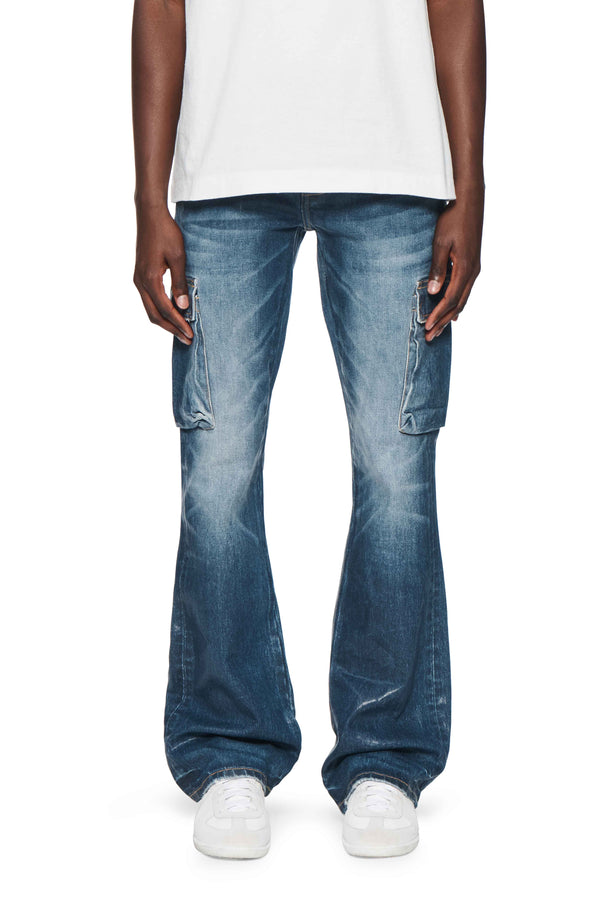 Purple Brand P004 Cargo Vintage Flare Blue