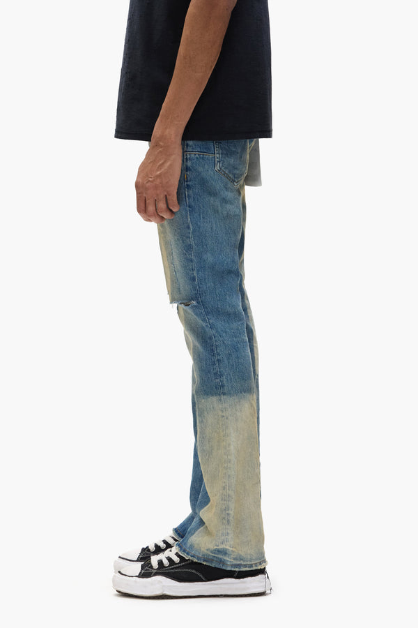 Purple Brand P004 Gaia Blowout Flare Mid Indigo