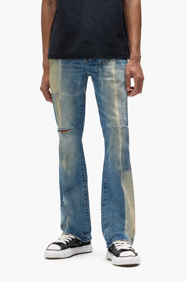 Purple Brand P004 Gaia Blowout Flare Mid Indigo