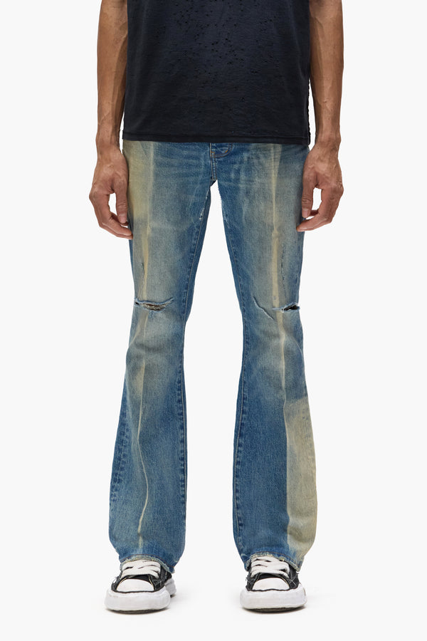 purple brand P004 Gaia Blowout Flare Mid Indigo