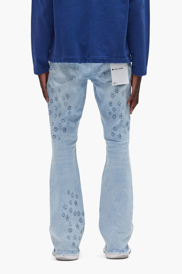 Purple Brand P004 Monogram Embossed Light Indigo