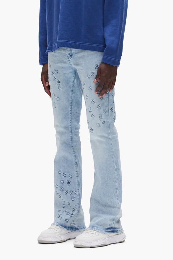 Purple Brand P004 Monogram Embossed Light Indigo