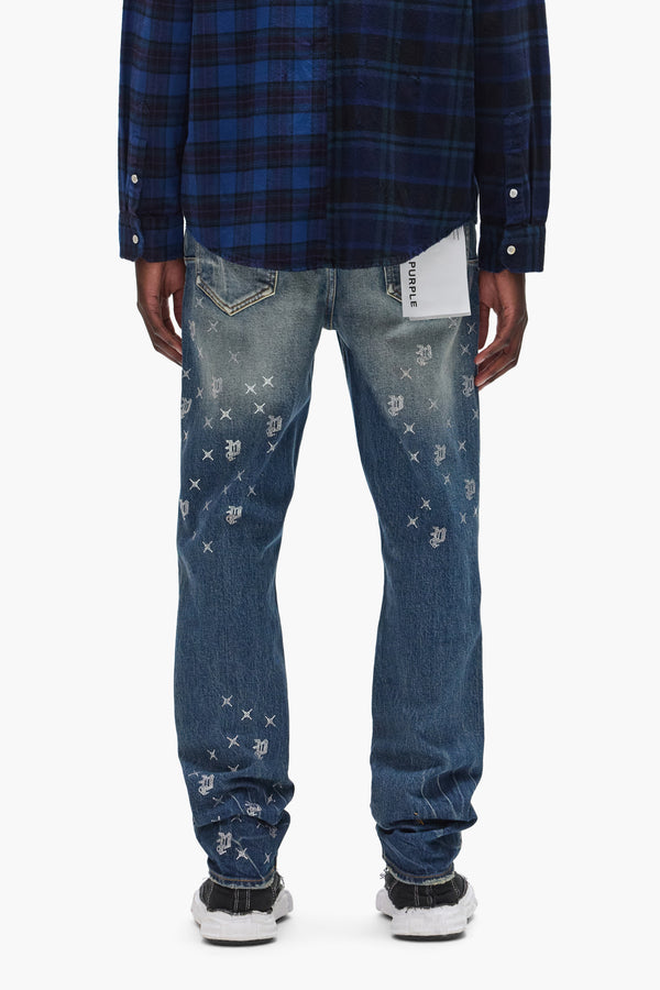 Purple Brand P005 Monogram Bling Mid Indigo