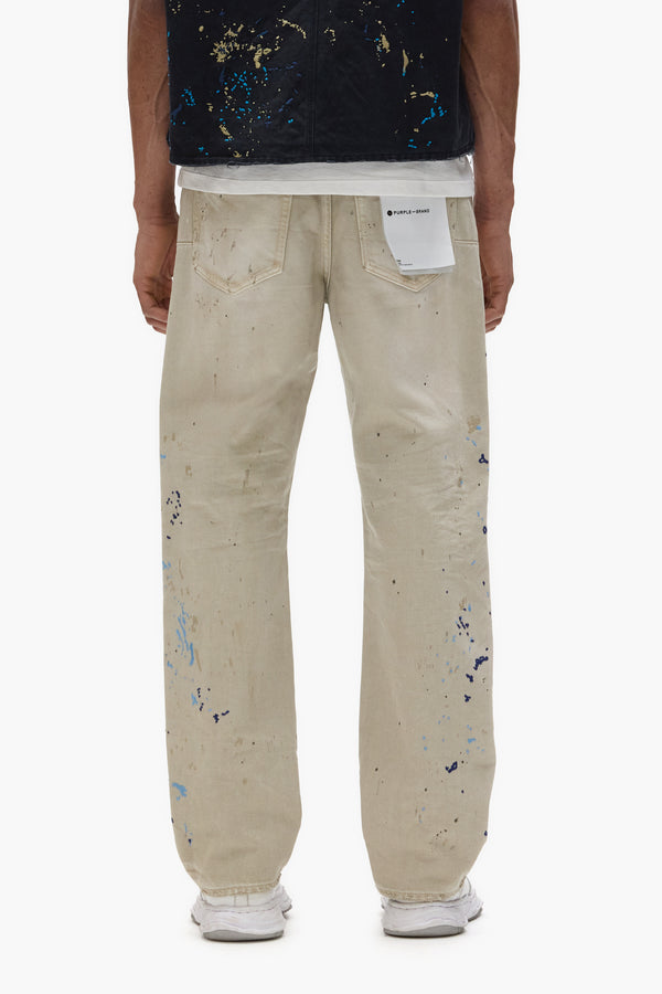 Purple Brand P011 Double Paint Embroidery Beige