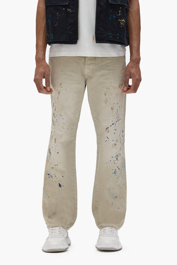 purple brand P011 Double Paint Embroidery Beige