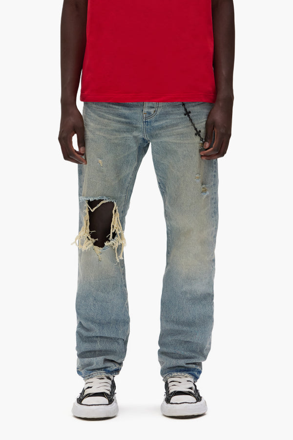 purple brand P011 Knee Blowout Light Indigo