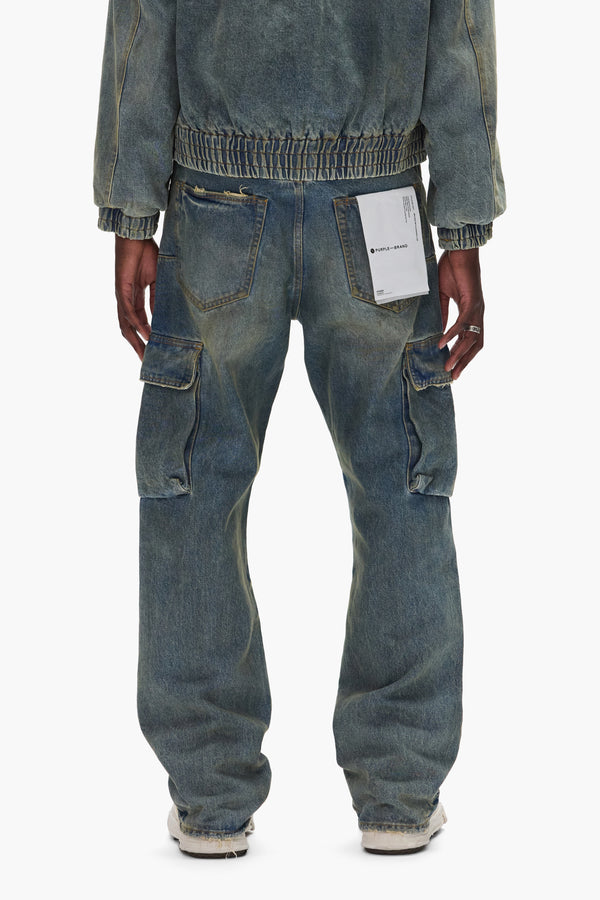Purple Brand P011 Vintage Cargo Light Indigo
