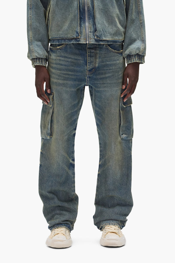 purple brand P011 Vintage Cargo Light Indigo