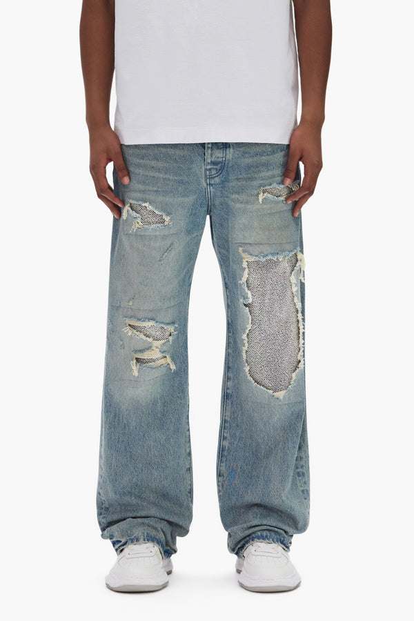 purple brand P018 Beaded Repair Light Indigo