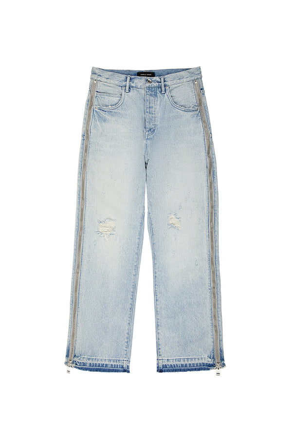 Purple Brand P018 Full Side Zip Light Indigo