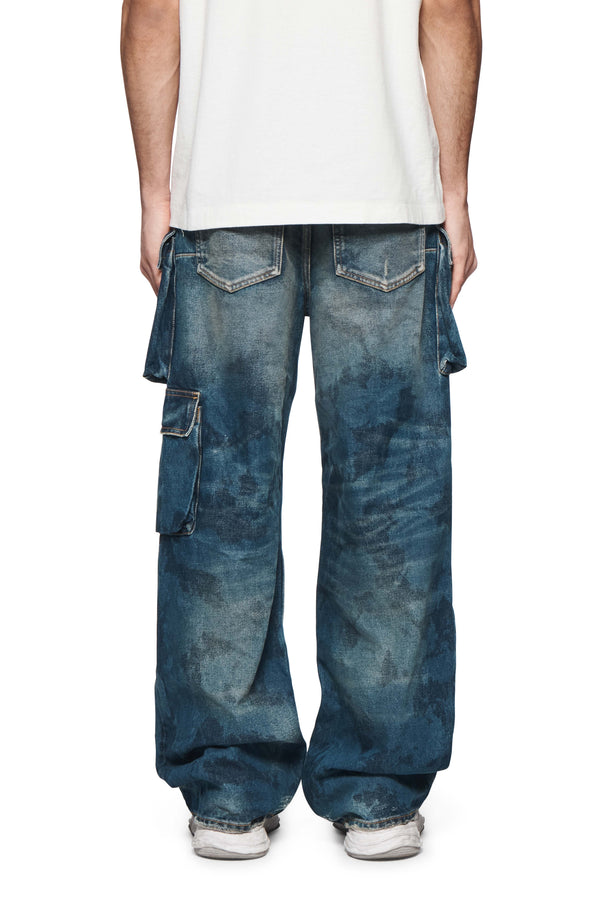 Purple Brand P018 Triple Pocket Cargos Blue