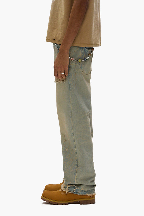 Purple Brand P018 Verditer Destroyed Light Indigo