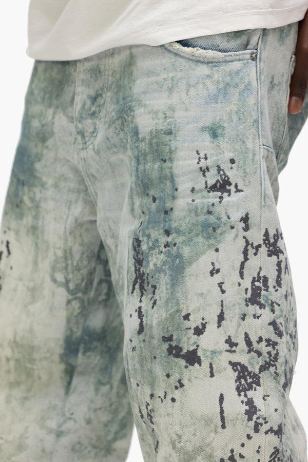 Purple Brand P018 Worn Camouflage Light Indigo