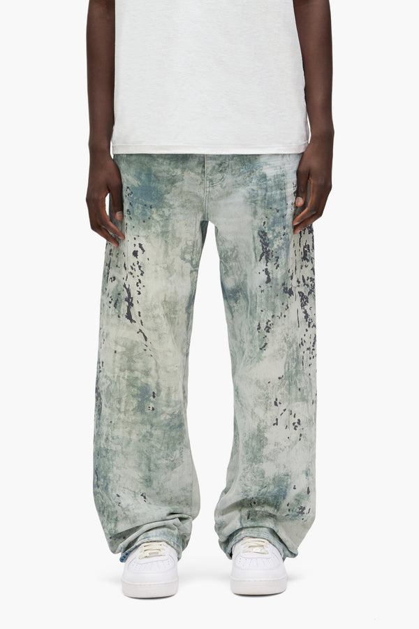 purple brand P018 Worn Camouflage Light Indigo