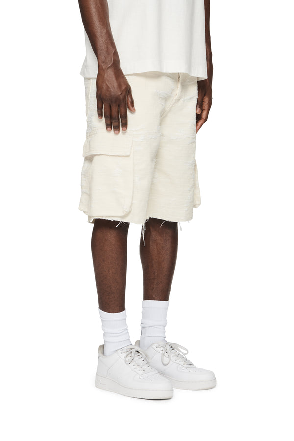 Purple Brand P022 Jacquard Cargo Shorts Ivory