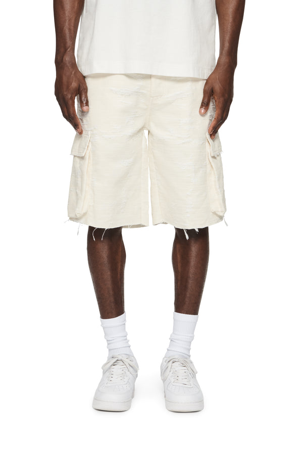 purple brand P022 Jacquard Cargo Shorts Ivory