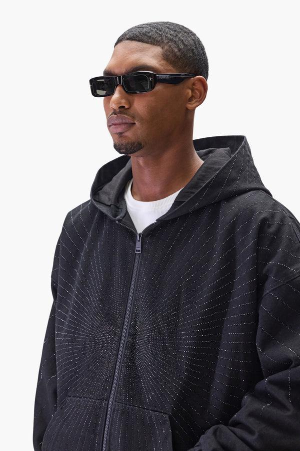 Purple Brand P025 Radial Hotfix Hoodie Black