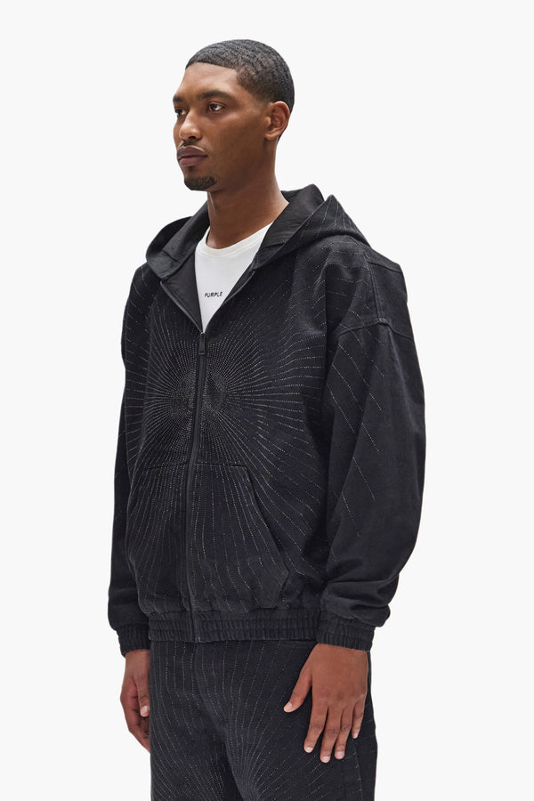 Purple Brand P025 Radial Hotfix Hoodie Black