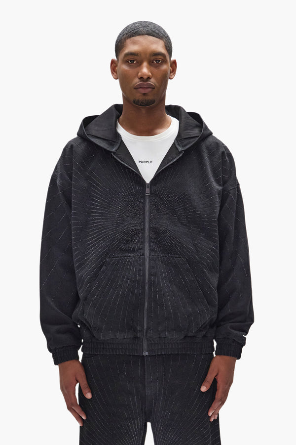 purple brand P025 Radial Hotfix Hoodie Black