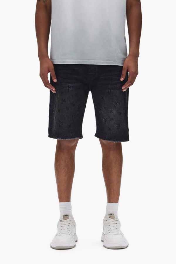 purple brand P059 Beaded Monogram Short Black