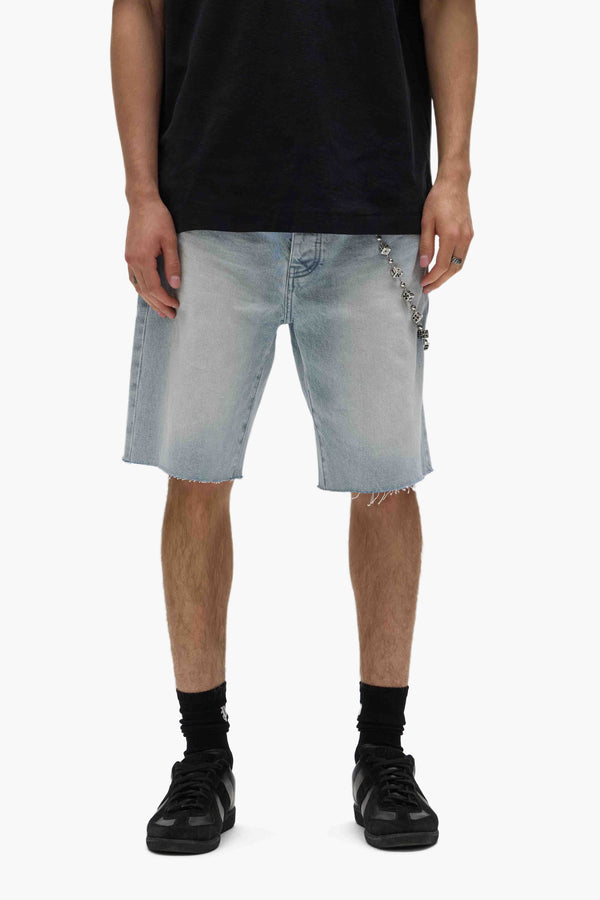 purple brand P059 Ciel Blue Shorts Light Indigo