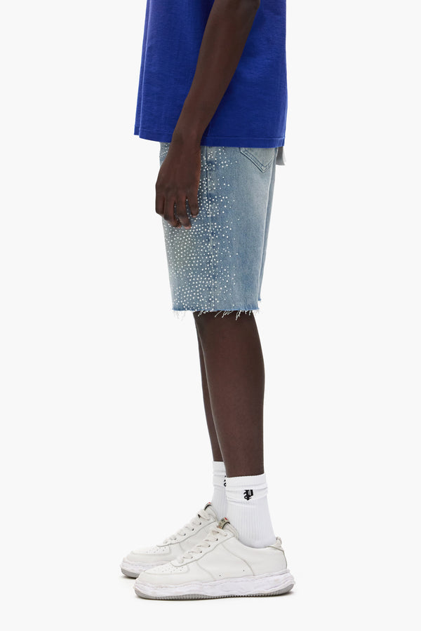 Purple Brand P059 Hotfix Pearl Shorts Light Indigo
