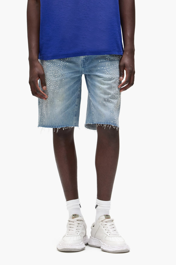 Purple Brand P059 Hotfix Pearl Shorts Light Indigo