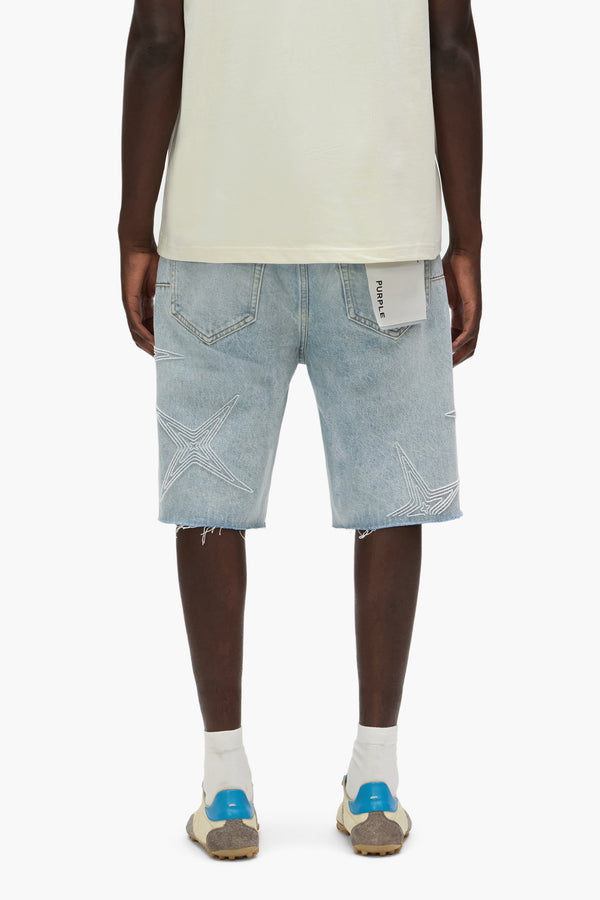 Purple Brand P059 Tuft Stars Shorts Light Indigo