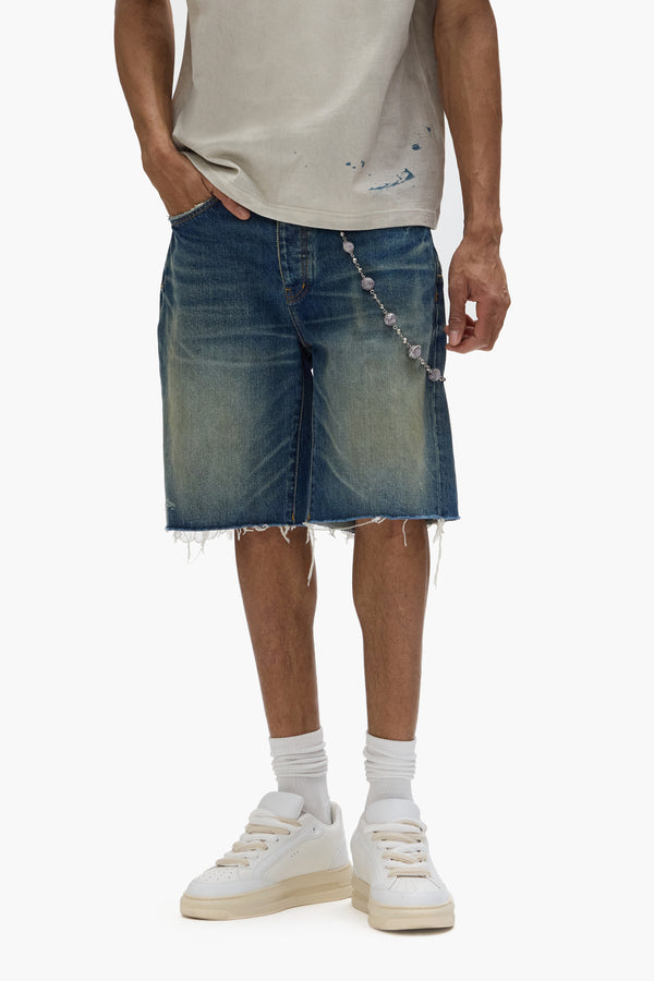 Purple Brand P059 Worn Vintage Shorts Mid Indigo