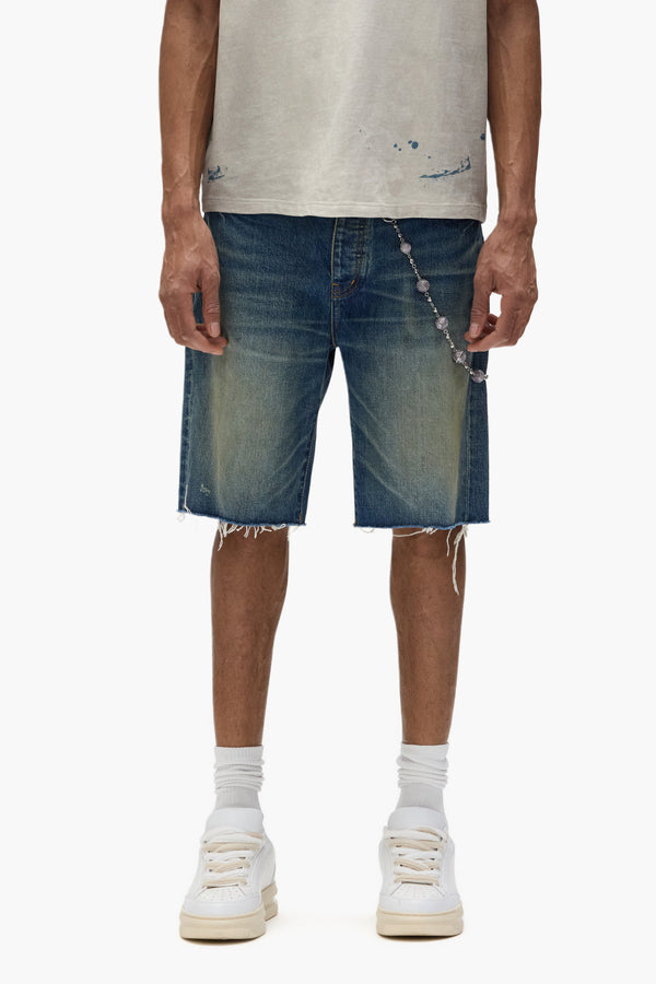 purple brand P059 Worn Vintage Shorts Mid Indigo