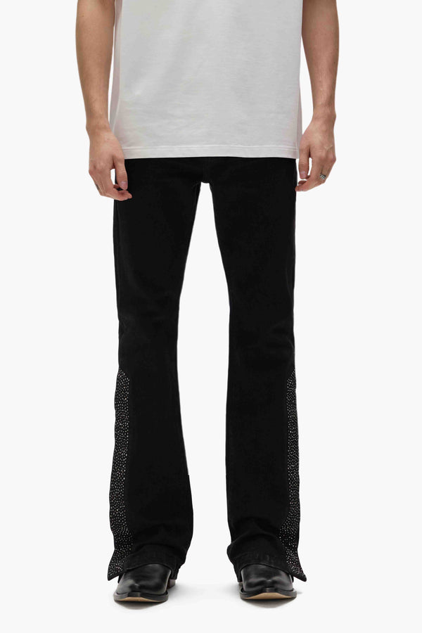 purple brand P067 Flare Crystal Side Snap Black