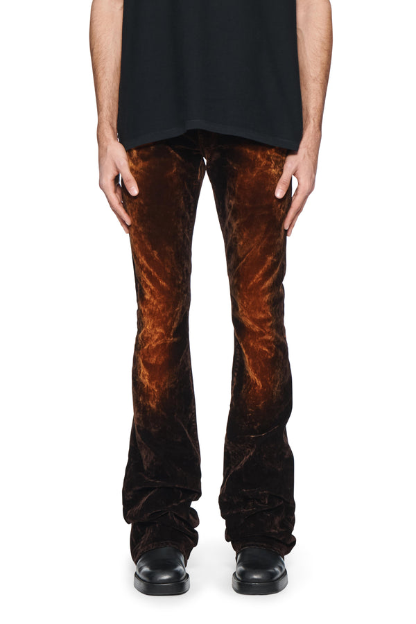 purple brand P072 Super Stack Flare Brown