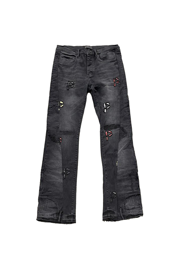 purple brand P094 Upside Down Flare Black