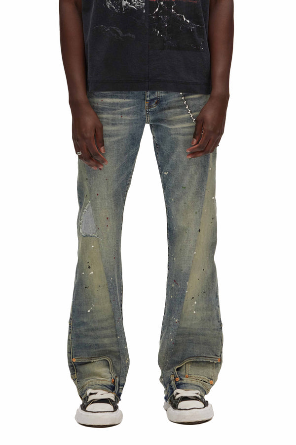 purple brand P094 Upside Down Flare Mid Indigo