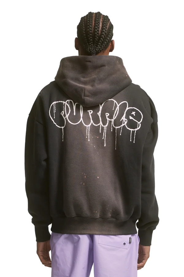 Purple Brand P401 Stone Washed Fleece Hoodie Black