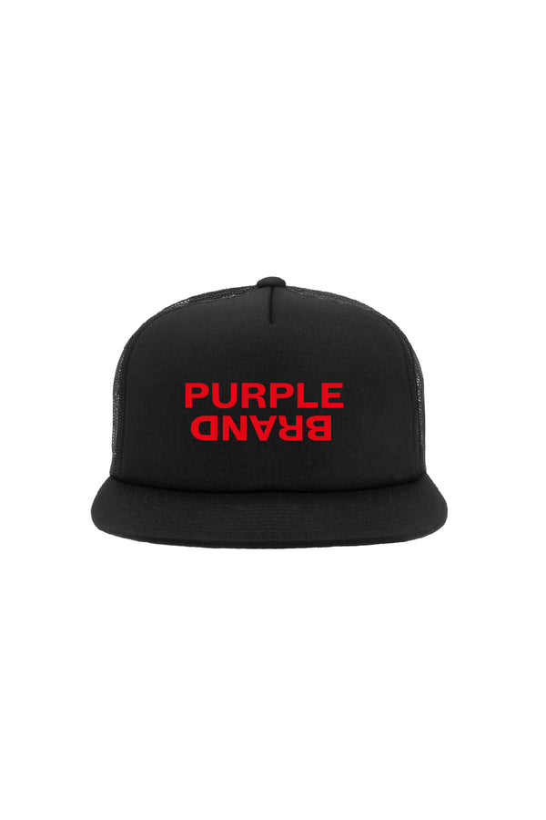 purple brand P902 5 PANEL HAT - Red Text Red